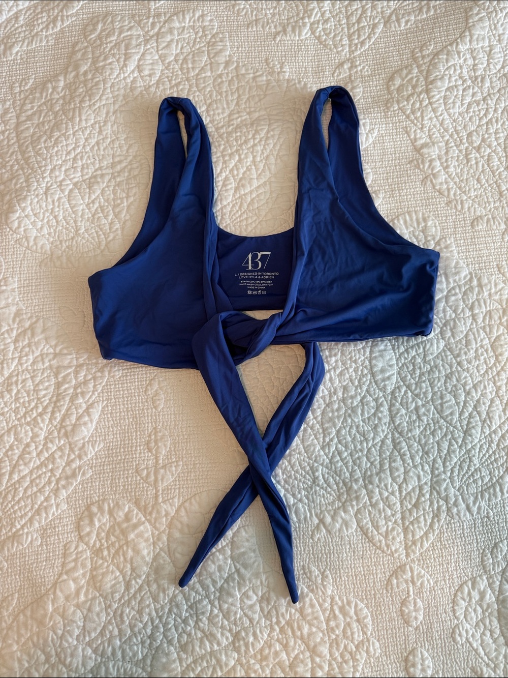 437 Swim - Cobalt Blue Tie-Front Bikini Top